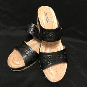 NWOT Altxic Women's Open Toe Strap Slide Wedge Sandals